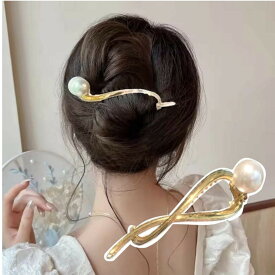 ヘアクリップ 大 バンスクリップ パール 金属 ヘアアクセサリー 髪留め しっかり 韓国 おしゃれ