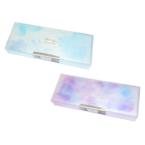 水彩 筆箱 箱型 両面 マーブル ソフトペンケース シアードロップ 筆入れ 小学生 女の子 クーリア 入園入学準備 かわいい 新学期