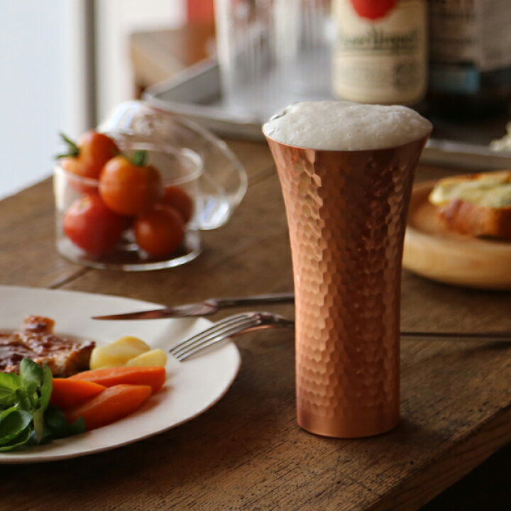 楽天市場】アサヒ 食楽工房 銅 ビアカップ 380ml 2個ペア 純銅鎚目 