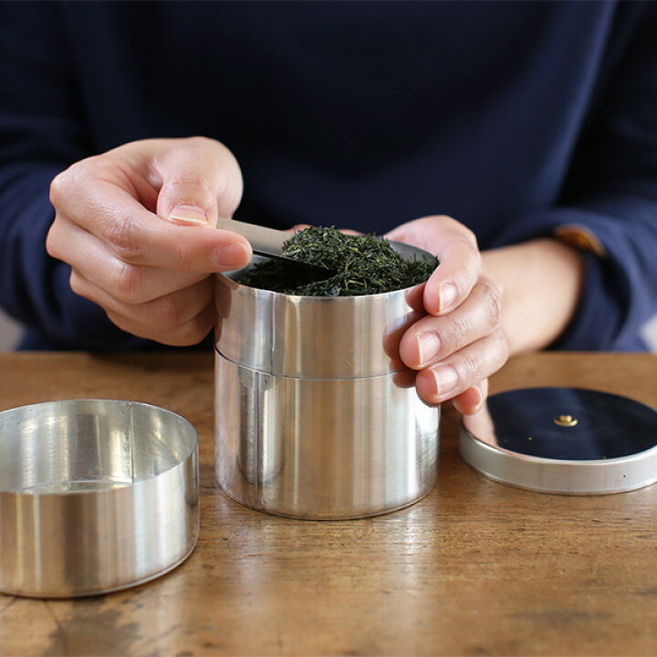 楽天市場】茶筒 開化堂 ブリキ製 取込盆用120g 国産一番荒茶50gセット 
