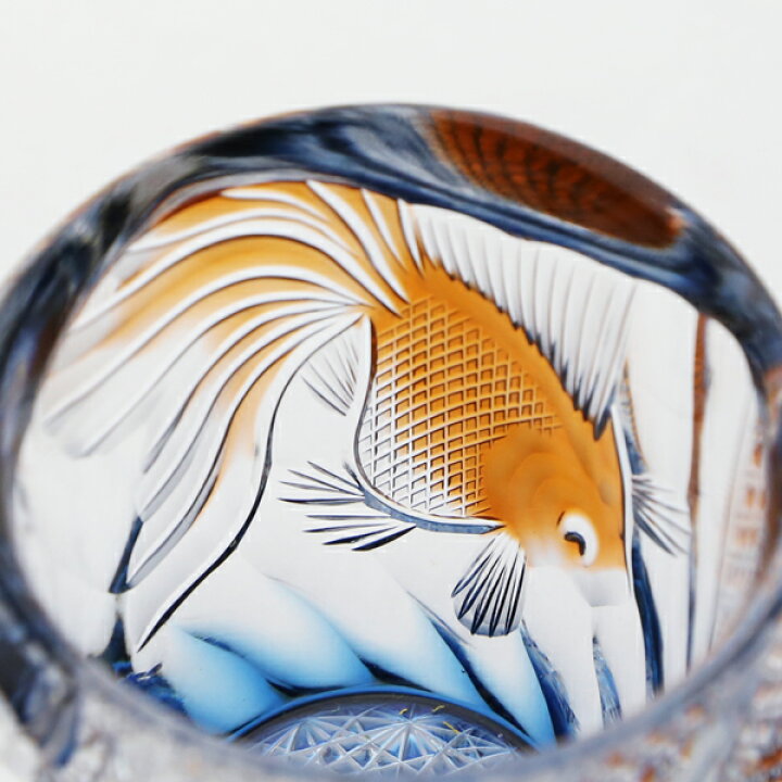 楽天市場】江戸切子 ミニロックグラス 金魚 但野硝子 切子グラス 父の 