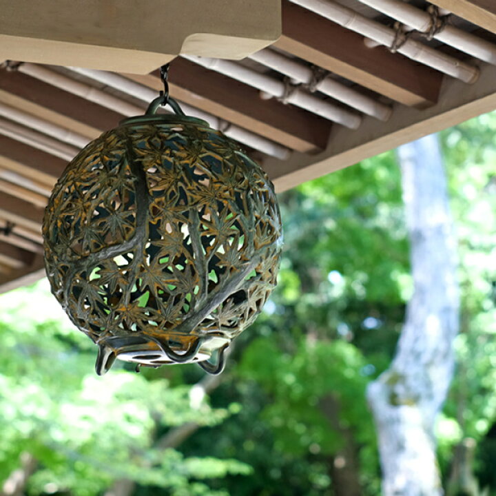 楽天市場】灯篭 吊灯篭 紅葉 高岡銅器 吊り灯篭 灯籠 燈籠 照明加工  