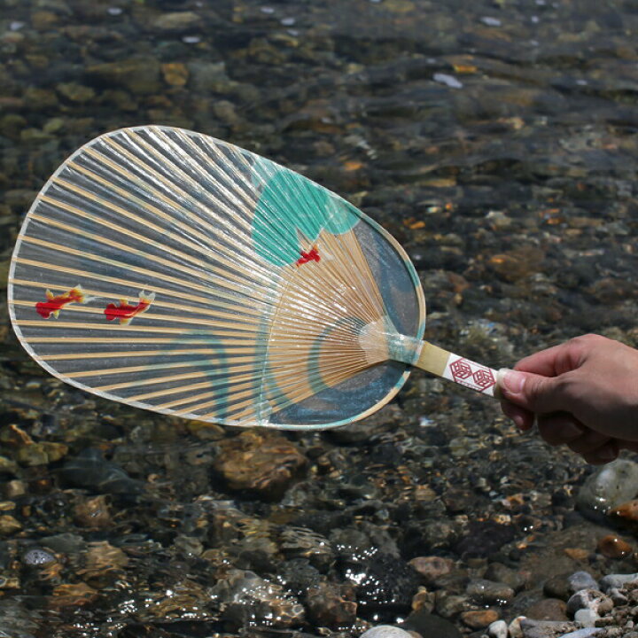 楽天市場】うちわ 水うちわ 金魚（台座付） 家田紙工 岐阜 美濃手漉き 
