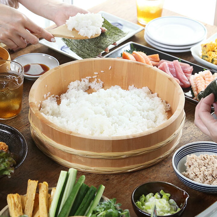 楽天市場】山一 竹箍飯台 30cm 3合 すし桶 飯台 飯切 半切 木曽さわら 