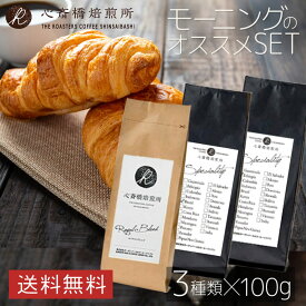 【送料無料】100g × 3個 モーニングにお勧めの3種セット | 心斎橋ロイヤル ブラジル エチオピアウォッシュド お試しセット ハイーニャ ン コンガ （ブレンド シングル） 粉 豆 イタリアン COFFEE 心斎橋焙煎所