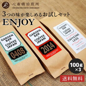 2023【送料無料】3つの味が楽しめるコーヒー豆お試しセットENJOY（100g×3袋）