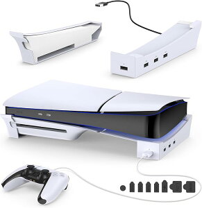 PS5 Slim�p �X�^���h ps5 ���u���X�^���h PS5 slim�p���[�A�N�Z�T���[ 4��USB�|�[�g�t�� �]�|�h�~ �n�k�΍� ���t���h�~ ���M���P �|�[�g�L���b�v �Z�b�g�t�� PS5 slim �f�B�X�N & �f�W�^���őΉ�