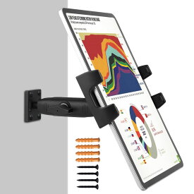 タブレットIpad壁掛けスタンドは、360°の長いアーム調整が可能で、4~13.5インチタブレットと携帯電話Ipad Pro 12.9、Galaxy Tab、Surface Switch、iPhone、家庭、教室に適している