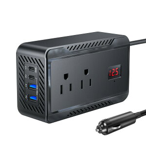 �C���o�[�^�[ 200W �C�������g DC12V��AC100V�ɕϊ� �V�K�[�\�P�b�g �ڑ� USB-C PD30W �}���[�d �m�[�gPC�E�Ɠd�Ή� �Ԓ����E�ЊQ��d�΍� 6�ی�@�\ �ԍڗp�C���o�[�^�[
