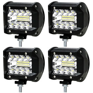 4�Z�b�gLED��Ɠ� 9V-32V�Ή� �⏕�� LED���[�N���C�g9.3cm 60W 6500K IP68 �h�� LED���C�g�o�[ �X�|�b�g �f�b�L���C�g �|�b�h���C�g �R���{�t�� �L���[�u��ƃ��C�g LED������ �L�p �W������ ��铔 