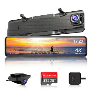 �h���C�u���R�[�_�[ �~���[�^ 4K�^�� �y�ŐV ��J�����Y�[���@�\�o��z�y 2160P 12�C���`�f�W�^���C���i�[�~���[�zIMX415�Z���T�[ ��ԎB�e HDR/WDR���� ���ԊĎ��^�C�����v�X 170° ���L�p �㉺��