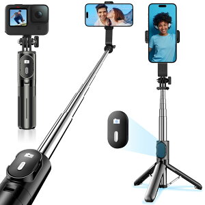 自撮り棒 【さらに進化!ミニ、安定モデル】スマホスタンド 三脚 スマホ アクションカメラ デジカメ兼用 じどり棒 iphone android対応 じどりぼう スマホ 三脚 コンパクト 自 撮り 棒 リモコン