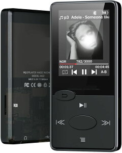 mp3�v���[���[ bluetooth 5.3����32GB�������A�ő�128GB�܂Ŋg���\SD�J�[�h�Ή� ���y�v���C���[HiFi���������ԍĐ� ���y�v���[���[�L���E�������Ή� mp3�v���[���[�R���p�N�g�T�C�YFM���W�I����