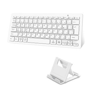 Bluetoothキーボード 日本語配列 マルチペアリング 3台同時接続 タブレット スマホ アイパッド ノート PC用 iOS Android Windows Mac対応 スタンド付き 在宅勤務 リモートワーク用 かな入力 ワイヤレス