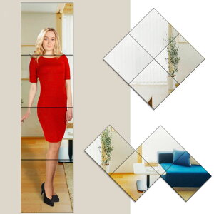 全身鏡 姿見鏡 銀ミラー 4枚セット 貼り付け 3Mテープ付き 銀メッキ 錆びない 割れない鏡 飛散防止 浴室鏡 お風呂鏡 歪みない 軽量 自由組合 おしゃれ