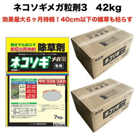 除草剤 強力 粒剤 顆粒 お得セット レインボー薬品 ネコソギメガ 粒剤3 7kg×6袋 42kg 8400m2まで 業務用にも 雑草を長期間抑える除草剤 約6ヶ月持続 散布器 散粒器別売り 粒状 ササ ススキ スギナ セイタカアワダチソウ にも効く