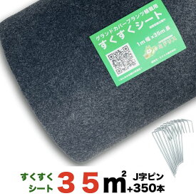 【レビュー特典あり】 すくすくシート35平米とJピン350本セット 1m×35m 完全植栽マニュアル付き クラピア 芝桜 マルチング