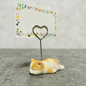可愛いねこちゃんのメモスタンド 茶トラ白猫 かわいいメモクリップ メモホルダー 贈り物 置物 可愛い リアル インテリア 動物 卓上 雑貨 プレゼント ギフト
