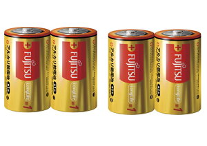 富士通 アルカリ乾電池 ロングライフ 単1形2個パックx2セット(合計4本)〜イノシシびっくりDG505 鹿・けもの警報器DG602 1台分