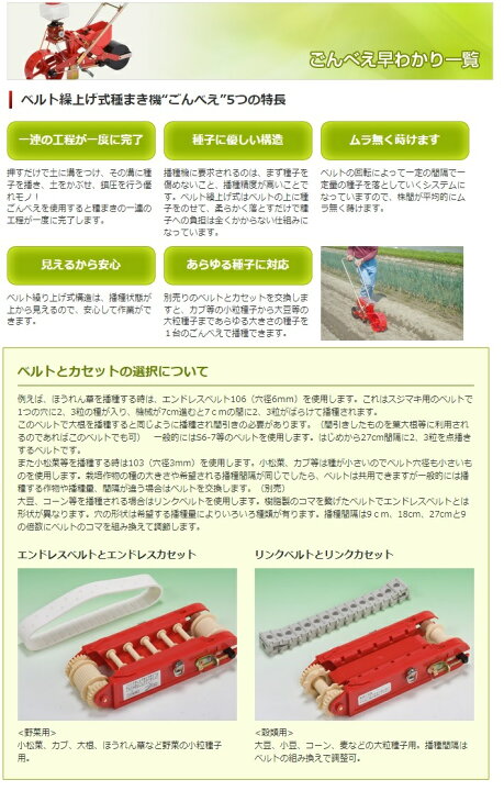 楽天市場】向井工業 手押しタイプ播種機種まきごんべえ【カセット付き 