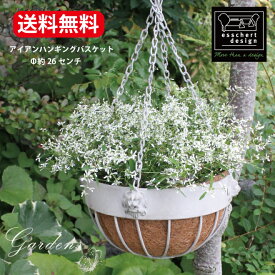 ハンギング プランター オシャレ ハンギング バスケット ライオン　エッシャーデザイン 鉢 プランター ポット 寄せ植え 白 動物 ココヤシ付き