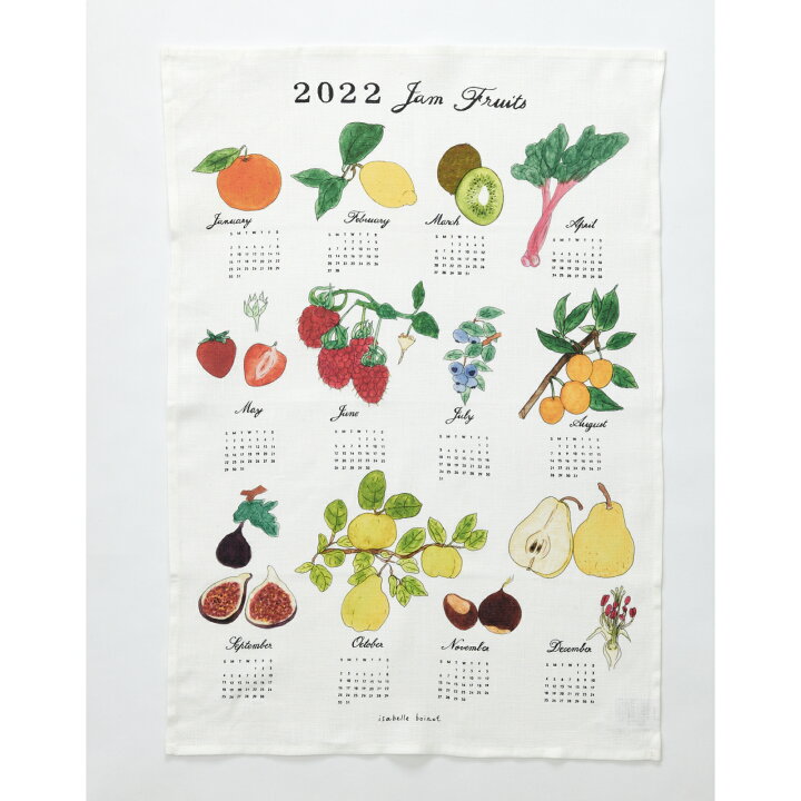 楽天市場 2枚以上送料無料 Fog 22 壁掛け おしゃれ Fog Linen Work リネンカレンダー イザベル ボワノ カレンダー キッチンクロス イラスト ジャムになる果物 パンジー 1枚 フォグリネン 生地 麻 イラスト 布カレンダー Isabelle Boinot 22 壁掛け