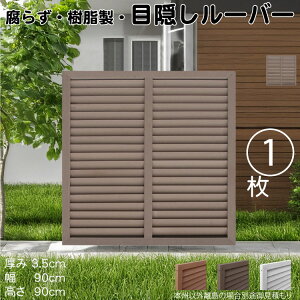 ルーバーラティス 樹脂製 チョコレートブラウン 1枚 9090 厚み3.5×H90×W90cm 腐らない 目隠し ルーバー フェンス ラティス お庭 屋外用 日除け