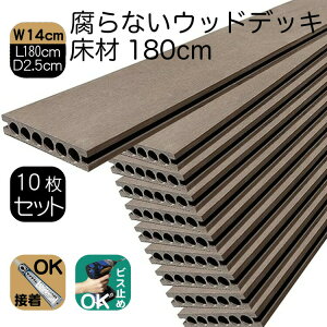 床板材 樹脂製 約1800×14×2.5cm 10枚 チョコレートブラウン 腐らない ウッドデッキ アイウッドフォー iwood4 ガーデン匠オリジナル 人工木製 ハードウッド 床板 板材