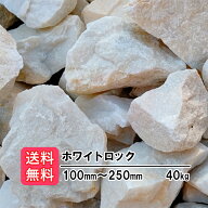 庭石 大きめ ロックガーデン ホワイトロック 40kg(20kg×2) 100〜250mm 割栗石 砂利 庭 白 大きい 土留め…