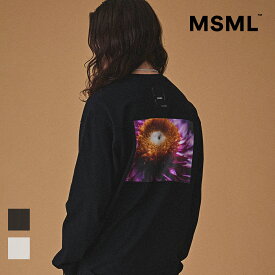 SALE【公式】MSML エムエス FLOWER PHOTO LONG SLEEVE T SHIRT フラワー フォト Tシャツ 長袖 ロンT ロングスリーブ クルーネック メンズ ブランド 大人 ブラック ホワイト