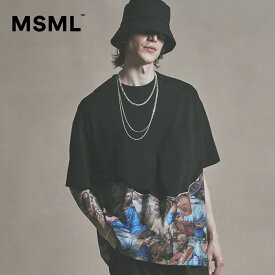 【公式】MSML エムエス ART GRAPHIC OVERSIZED T SHIRT グラフィック オーバーサイズ Tシャツ 半袖 クルーネック メンズ ブランド 大人 ブラック ホワイト