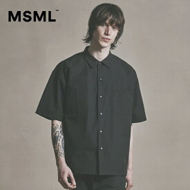 【公式】MSML エムエス SNAP BUTTON SHIRT オーバーサイズ リラックス 半袖 シャツ セットアップ メンズ ブランド 大人 ブラック カーキ