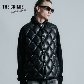 【公式】 THE CRIMIE クライミー DIAMOND QUILT LAMB LEATHER DOWN VEST ダイヤモンド キルト ラム レザー ダウン ベスト 羊革 ダイヤ柄 ブラック ネイビー