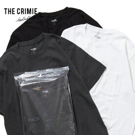 【公式】CRIMIE クライミー CREW NECK POCKET T-SHIRT 2P + 1P SERVICE PACK Tシャツ メンズ 半袖 ポケット パックTシャツ 3枚セット ブランド オールシーズン ブラック ホワイト グレー