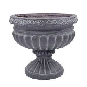 プランター おしゃれ 屋外 アンティーク 鉢 ローマ風 フラワーベース ゴブレット L 直径約35cm ブラック プランターポット 花壇 寄せ植え ガーデニング 庭 底穴あり ベランダ オブジェ 【送料