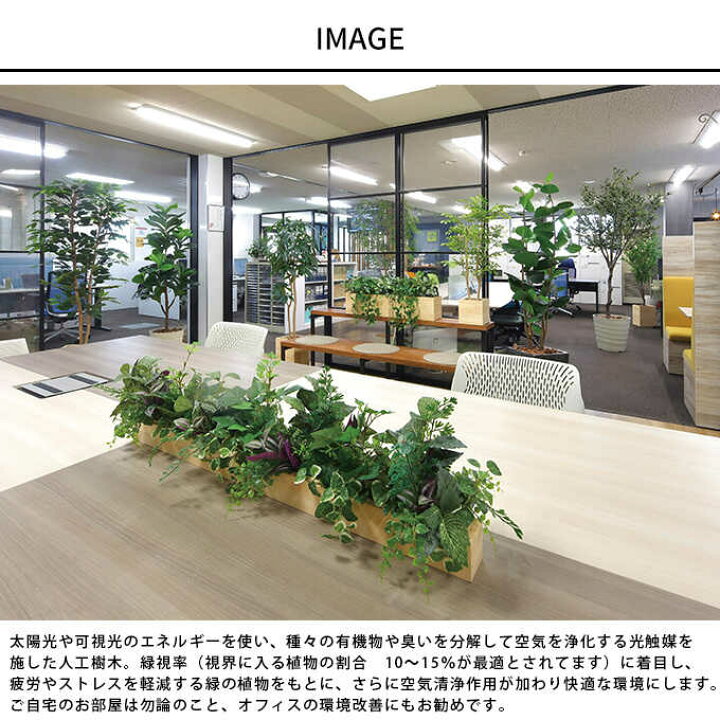 楽天市場】フェイクグリーン 鉢植え 大型 ウッドボックス マウンテン 