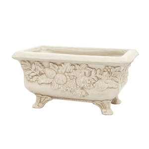 プランター アンティーク 中世ヨーロッパ調 デコラティブ モチーフ レクタングル 鉢 おしゃれ 底穴あり 花柄 植木鉢 フラワー ポット ヨーロッパ ヨーロピアン 屋外 室内 玄関 多肉 寄せ植え