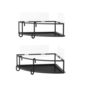 お風呂 シャンプーラック Umbra アンブラ キュービコ コーナービン2セット キッチン 収納 ラック 洗面所 壁 ボトルホルダー スパイスラック 台所 サニタリーラック バスルーム おしゃれ 北欧