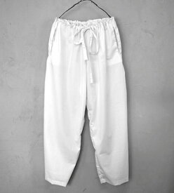24ss_WHITEREAD / ホワイトリード " GATHERED WAIST TROUSERS WITH TIE FRONT AND SIDE POCKET COTTON / SILK " コットンシルクドローコードパンツ 【SHIRT09 COTTON / SILK】
