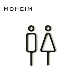 MOHEIM / モヘイム SIGNS RESTROOM (2pcs / black) サインズ レストルーム ブラック ピクトグラム ミニマル おしゃれ シンプル メンズ