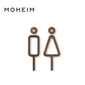 MOHEIM / モヘイム SIGNS RESTROOM (2pcs / walnut) サインズ レストルーム ウォールナット ピクトグラム ミニマル おしゃれ シンプル メンズ