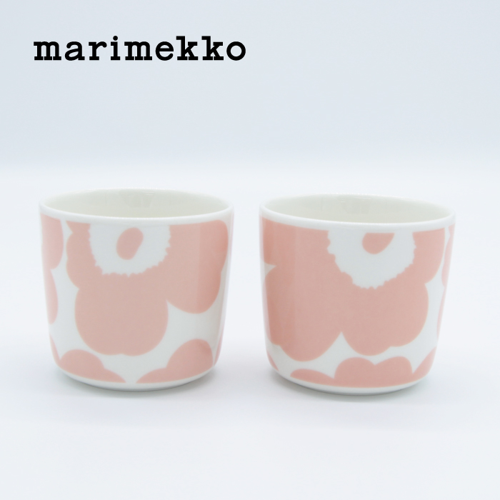  marimekko   マリメッコ Unikko   ウニッコ コーヒカップセット ピンク×ホワイト ラテマグ 北欧 フィンランド 正規輸入品 おしゃれ かわいい 花