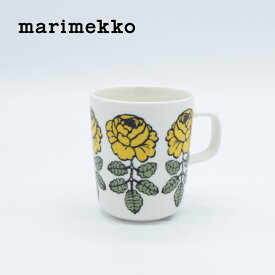 marimekko / マリメッコ Vihkiruusu マグカップ イエロー×ホワイト ヴィヒキルース 北欧 フィンランド 正規輸入品 おしゃれ かわいい キッチン