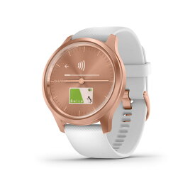 ガーミン（GARMIN）vivomove Style White / Rose Gold Suica 対応 スマートウォッチ 活動量計 心拍計 ウェアラブル ウォッチ 腕時計 活動量計