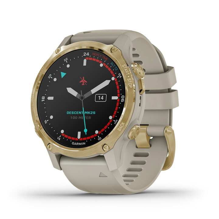楽天市場】ガーミン（GARMIN） Descent Mk2S Light Sand / Light Gold 