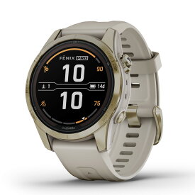 ガーミン（GARMIN） fenix 7S Pro Sapphire Dual Power Soft Gold / Light Sand ソーラー充電可能 マルチスポーツGPSスマートウォッチ 【日本正規品】