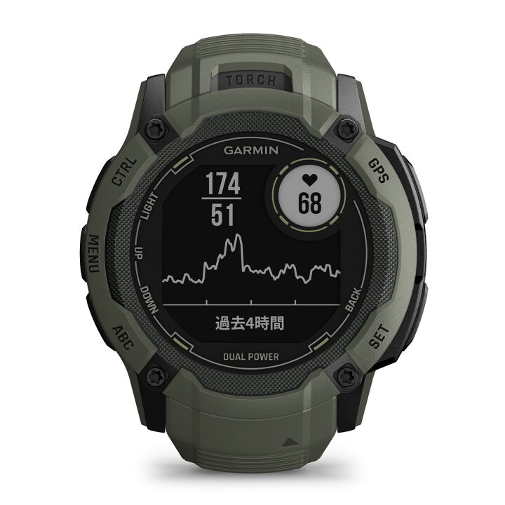 楽天市場】ガーミン（GARMIN） Instinct 2X Dual Power Moss タフネス 