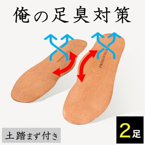【期間限定 P2倍】24~28cm対応 素足の千里浜 プリマインゾーラ 紳士用 土踏まず付き 2足 4枚 セット 靴 インソール 抗菌 防臭 殺菌 消臭 中敷き 足臭ケア タンニンなめし 柿渋加工 天然本牛革 通