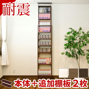 【期間限定 P2倍】突っ張り耐震本棚 幅45 奥行19 追加棚板2枚セット 本収納 送料無料 オフィス 木目 書類 収納 書類棚 書類入れ ファイル おしゃれ 棚 突っ張り つっぱり 耐震 幅45cm 奥行19cm 高