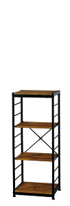 フリーラック4段(スリム) シェルフ 棚 オープンラック 収納 オープンシェルフ 収納ラック 多目的ラック フリーラック 収納家具 収納棚 本棚 ブラウン ナチュラル